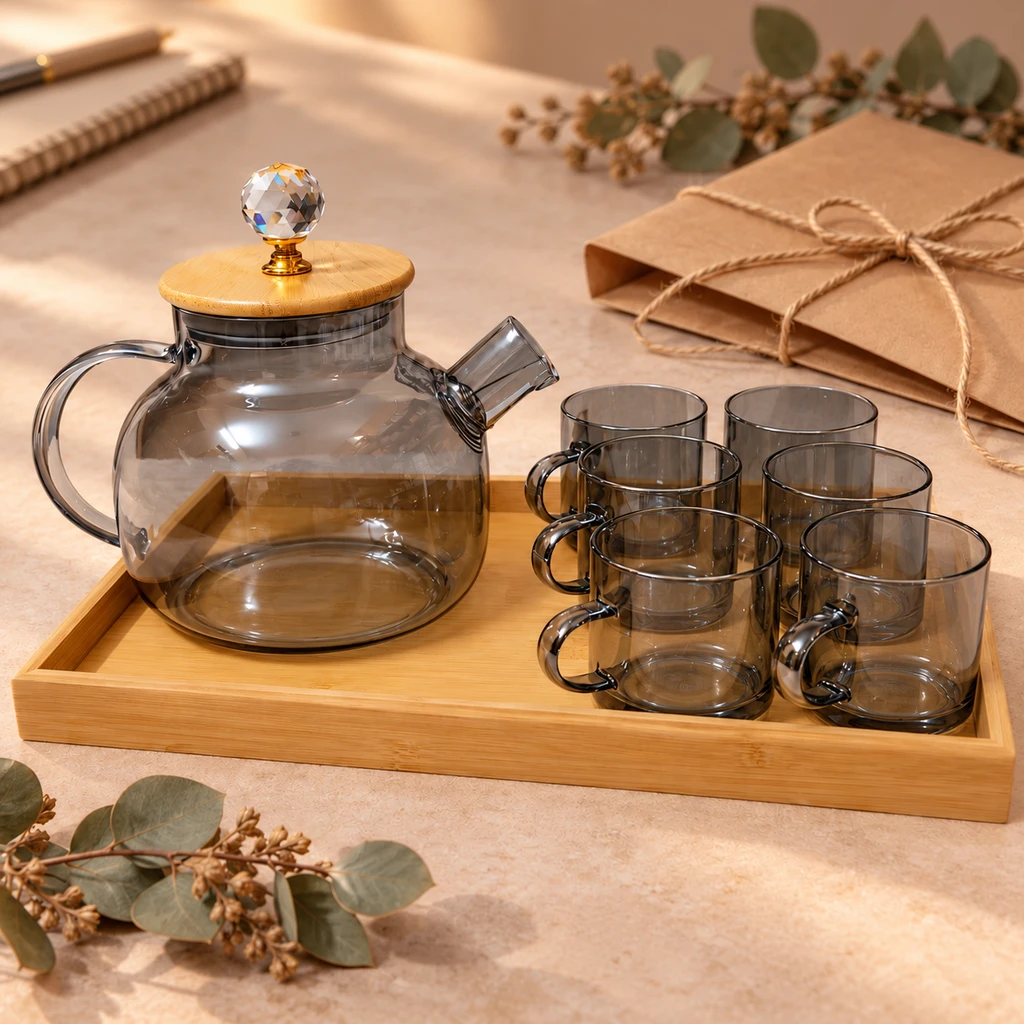 Premium Glass Teapot Set with 6 Cups - view 4